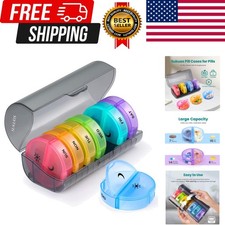 Large Weekly Pill Organizer 2 Times a Day, Daily Pill Box 7 Day Easy to Open ...