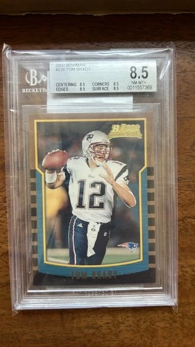 2000 Bowman Tom Brady #236 Rookie Card BGS 8.5 New England Patriots GOAT