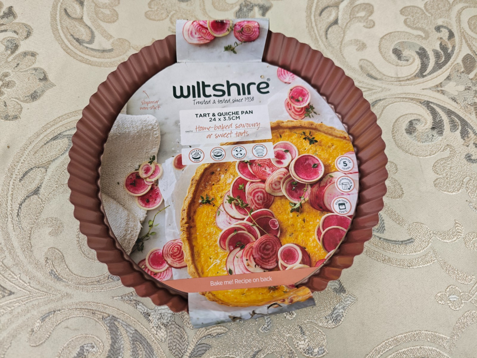 Wiltshire Rose Gold Round Quiche and Tart Pan, PFOA PTFE Free, Non-Stick Coating