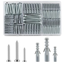 230 Pcs Screws and Wall Plugs Set Masonry Brick Concrete Wall Plasterboard