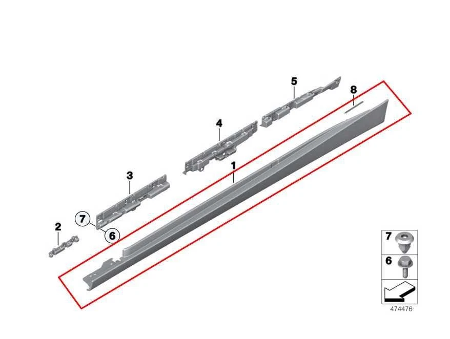 2015-2016 BMW 435I Gran Coupe xDrive Right Lower Rocker Trim Panel 51777374614 - Image 2 of 4