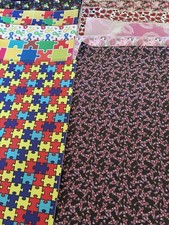 Bundle of A4 Faux Leatherette Sheets Autism Awareness Puzzle Hearts Crafting