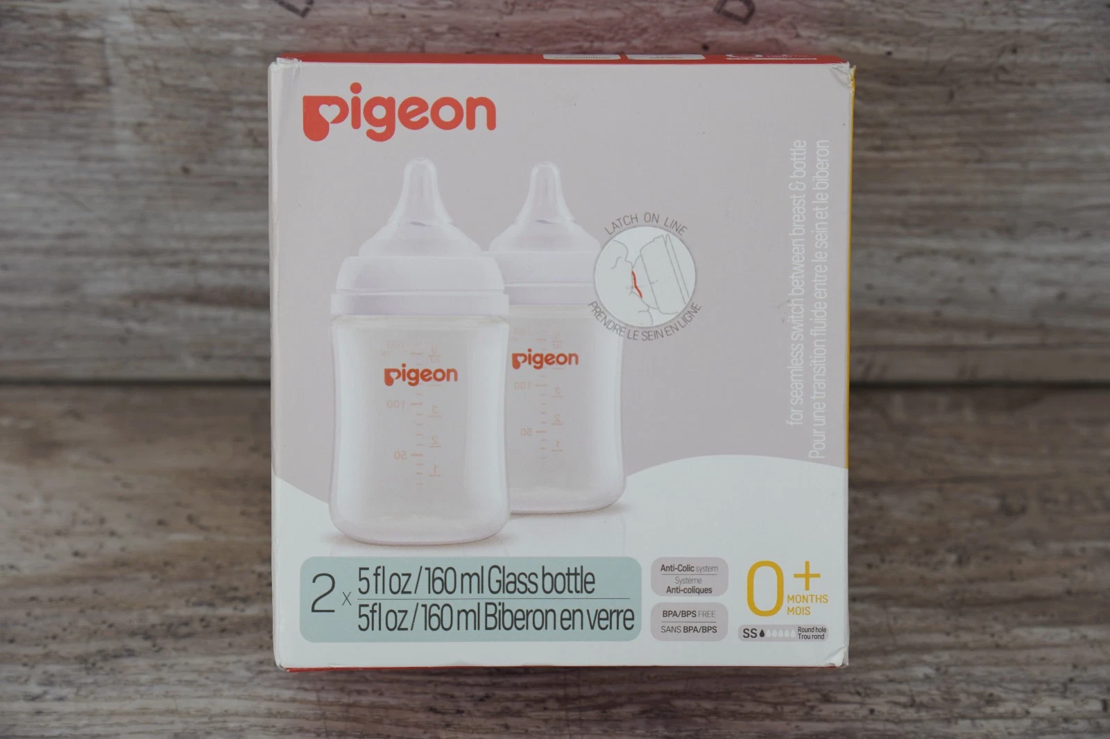 Pigeon Wide Neck Nursing 2 Glass Bottle 5.4 Oz Anti-Colic with 2 SS Nipples
Opens in a new window or