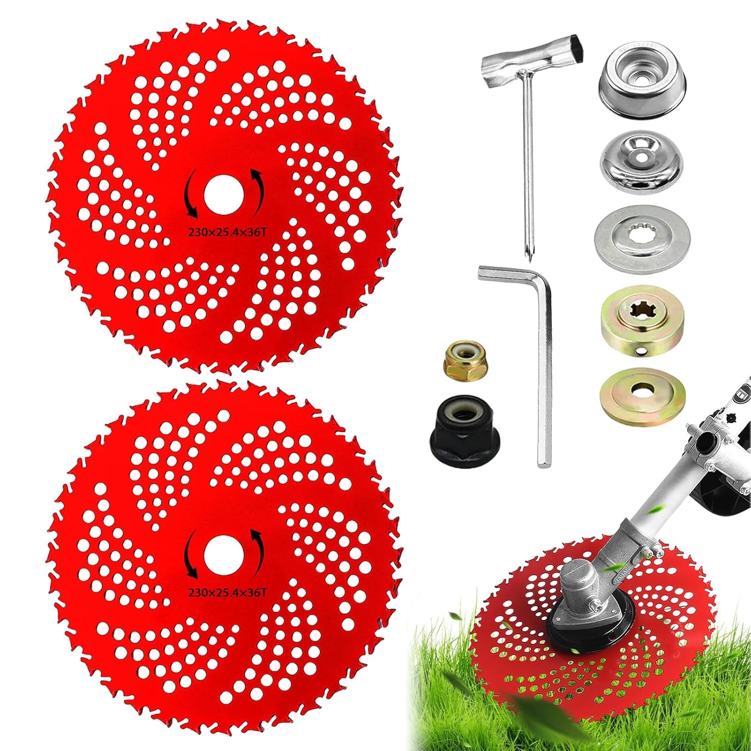 2 Pack 9" Carbide Tip Circular Saw Brush Cutter Trimmer Weed
