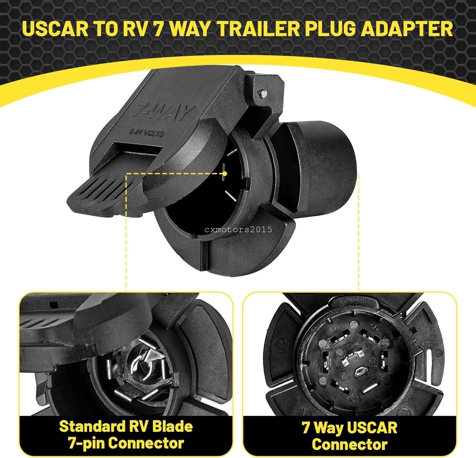 Adaptador de enchufe de remolque de 7 vías USCAR a RV para Chevy Tahoe 2000-18 Avalanche 07-13 Foto 2 de 4