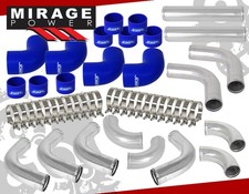 64mm Turbo Charger Diy Jdm Intercooler Piping Kit Coupler Blue T-bolt Clamps