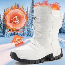 Women Plush Snow Boots High Top Winter Outdoor Waterproof Anti-Slip Hiking Boots