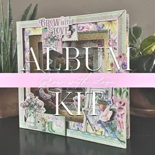 Graphic45 GROW WITH LOVE TUNNEL ALBUM KIT scrapbooking SPRING FLORALS