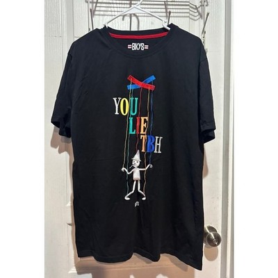 BKYS You Lie TBH Puppet Black Men's Short Embroidered Size L