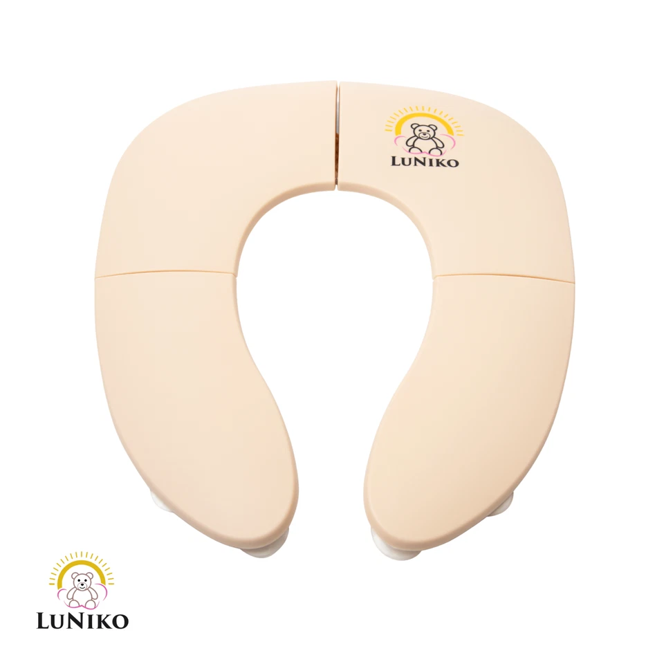 LuNiko Portable Folding Potty Training Toilet Seat for Toddlers Travel Beige - Image 4 of 4