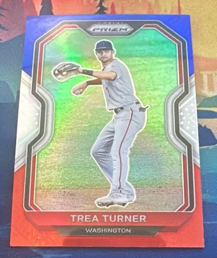 2021 Panini Prizm - Trea Turner #24 Red White & Blue Prizm