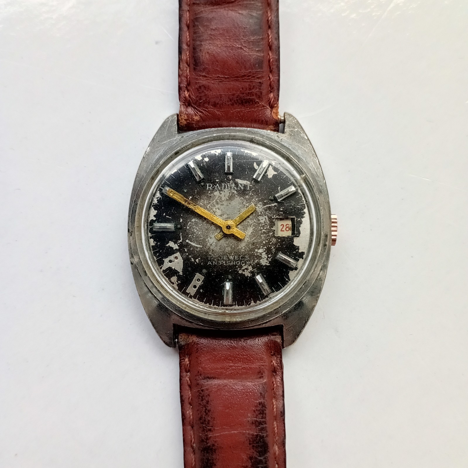 Reloj Hombre Vintage Raro Radiante 17 Joyas Antishock Suizo 1960