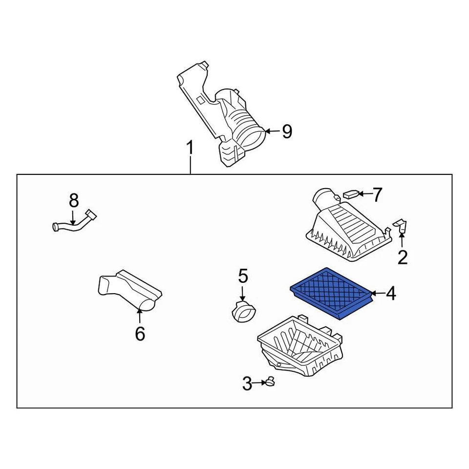 For Ford Thunderbird 2002-2005 Ford XW4Z9601AC Engine Air Filter Foto 2 de 3