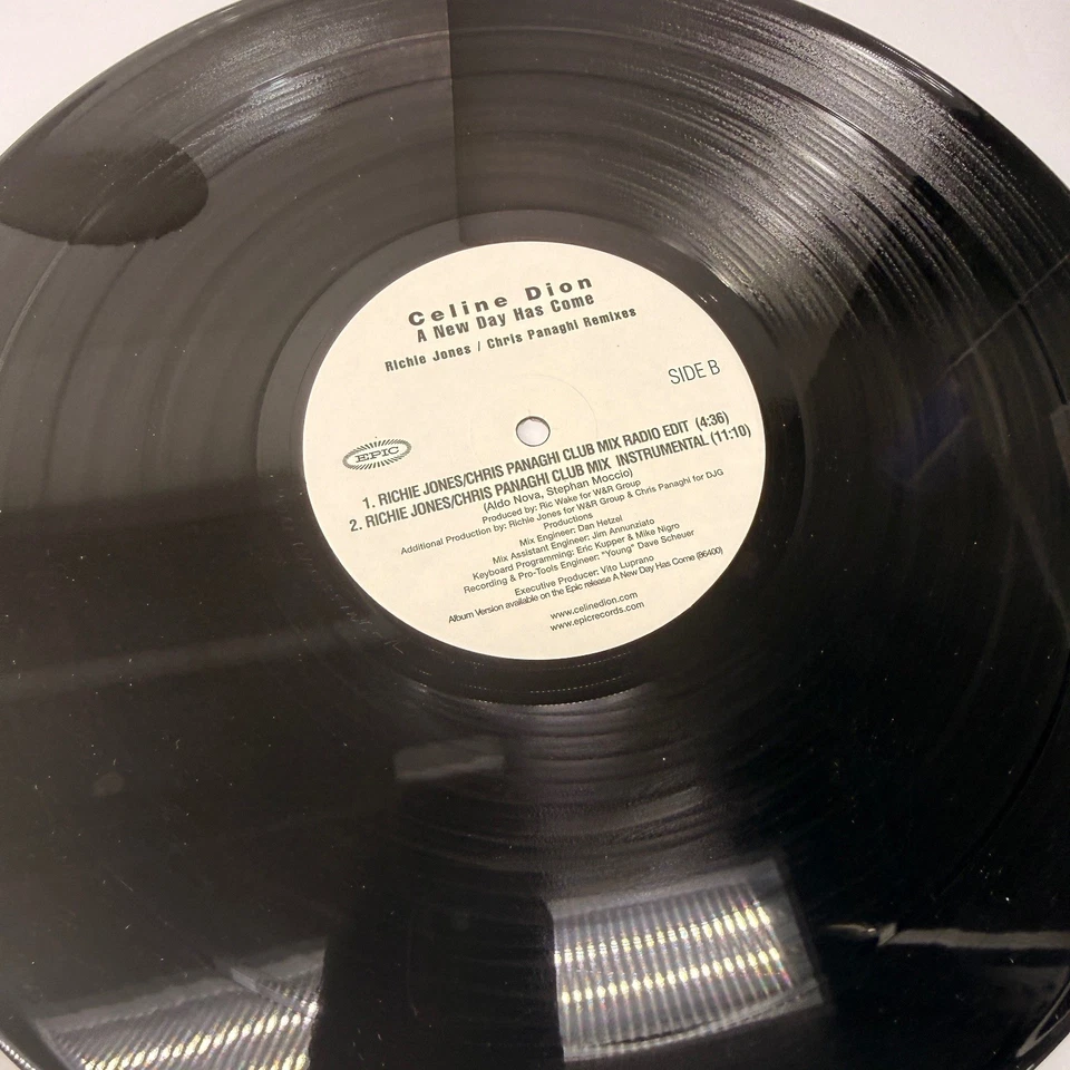 Celine Dion - A New Day Has Come 12" Vinyl Record 1999 Richie Jones Remix Foto 4 de 4