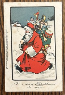 1904 Tuck Christmas Postcard. Santa And Bag Of Toys. Undivided Back.