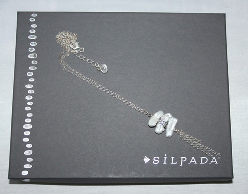Silpada Sterling Silver Freshwater Pearl Organic Trio Pendant Necklace N3253 IOB