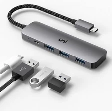Uni 4-in-1 USB Type C Hub Compatible w/ MacBook Pro, iPad Pro, Pixelbook + More
