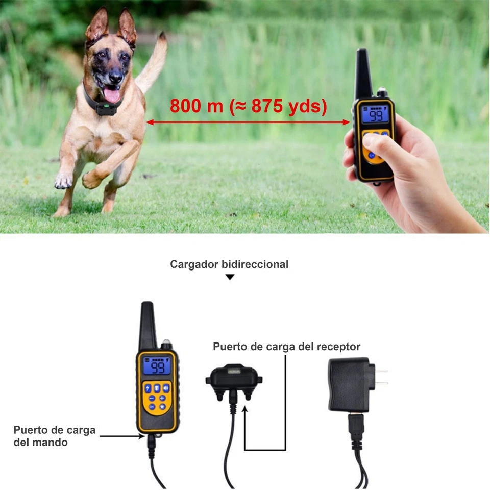 Collar de adiestramiento eléctrico para perro, mando impermeable, recargable - Imagen 4 de 4