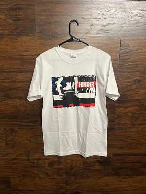 Hinder Band American Flag T-shirt Photo - Hinder Girl 2007-M