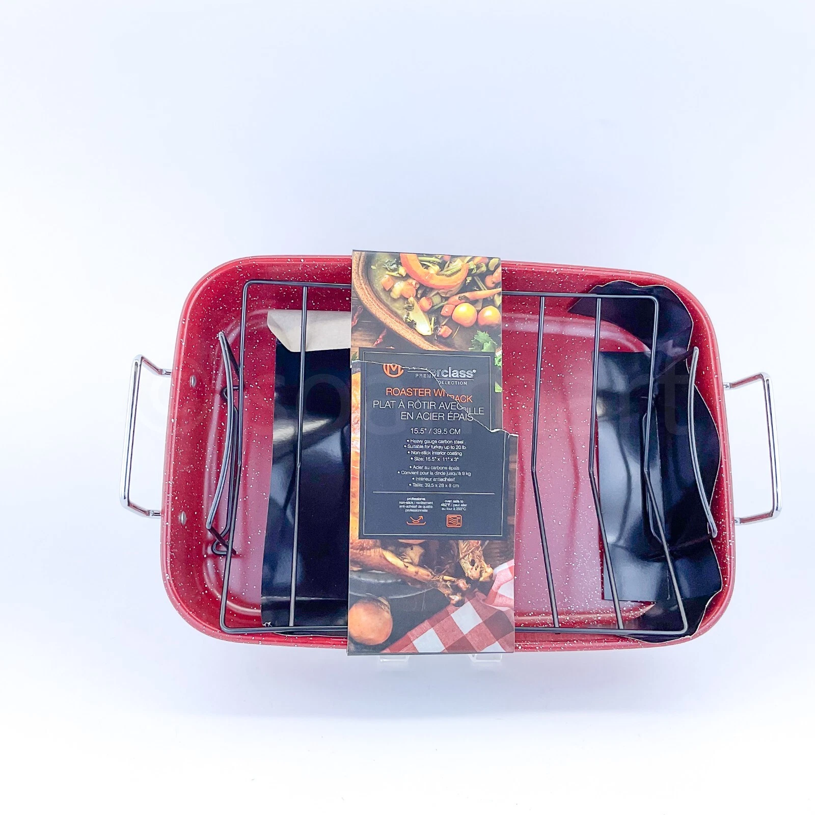 Masterclass Premium Collection Non-stick Turkey Roaster 15.5" X 11" Red New
