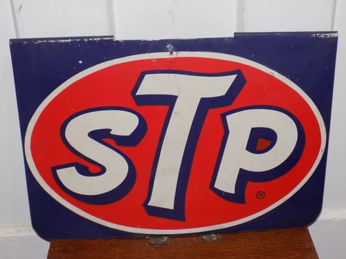 Vintage STP Oil Rack Topper Metal Sign