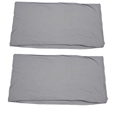 2er Pack Kissenbezug Kissenhülle 40x80 cm grau Uni Kopfkissen Hülle Baumwolle