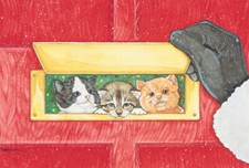 Cat Mail Christmas Cards Set of 10 cards  10 envelopes