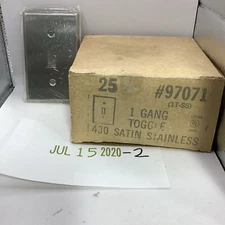 Mulberry Stainless Steel 1-Gang Toggle  Wallplate Switchplate 97071 Box of 25