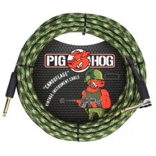 Pig Hog PCH20CFR Camouflage Instrument Cable, Straight - Right Angle, 20FT