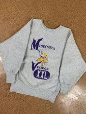Retro Minnesota Vikings logo graphic ash color Sweatshirt men women KV23061