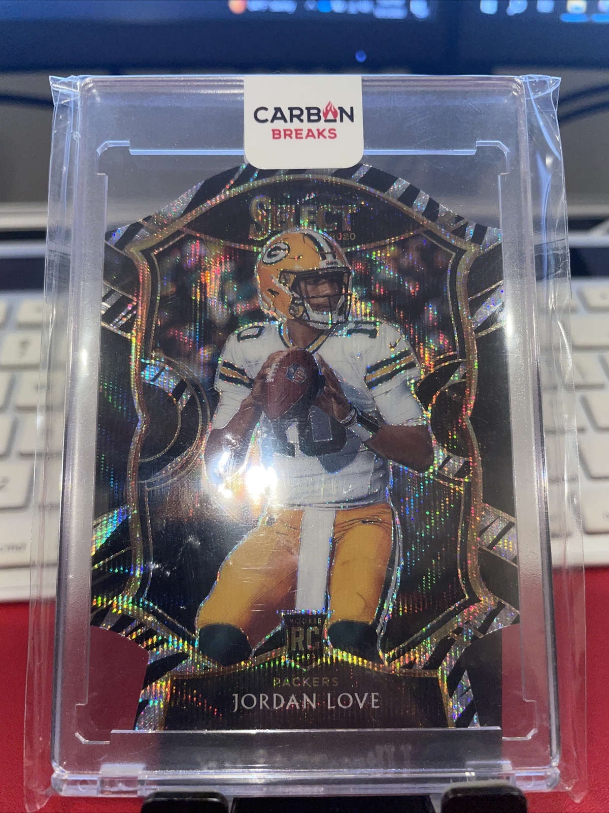 2020 Select JORDAN LOVE Rookie Zebra Die-Cut Prizm #47 Concourse, Exc Condition