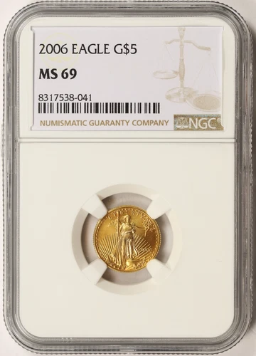 2006 $5 Gold 1/10 oz American Eagle NGC MS69