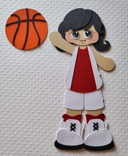 Basketball Girl Black Hair. Scrapbook, Card Making Paper Piecing