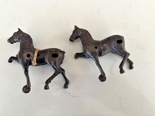 Two Stanley cast iron horsesfor buggy for a 2 team set up for parts or repair
