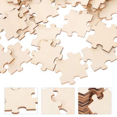 100pcs Educational Wood Pieces Blank Puzzles To Draw On Make Your Own Puzzle