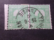 TUNISIE 1939/41 PAIRE timbre 206, MOSQUEE, oblitéré cachet rond (LOT G)