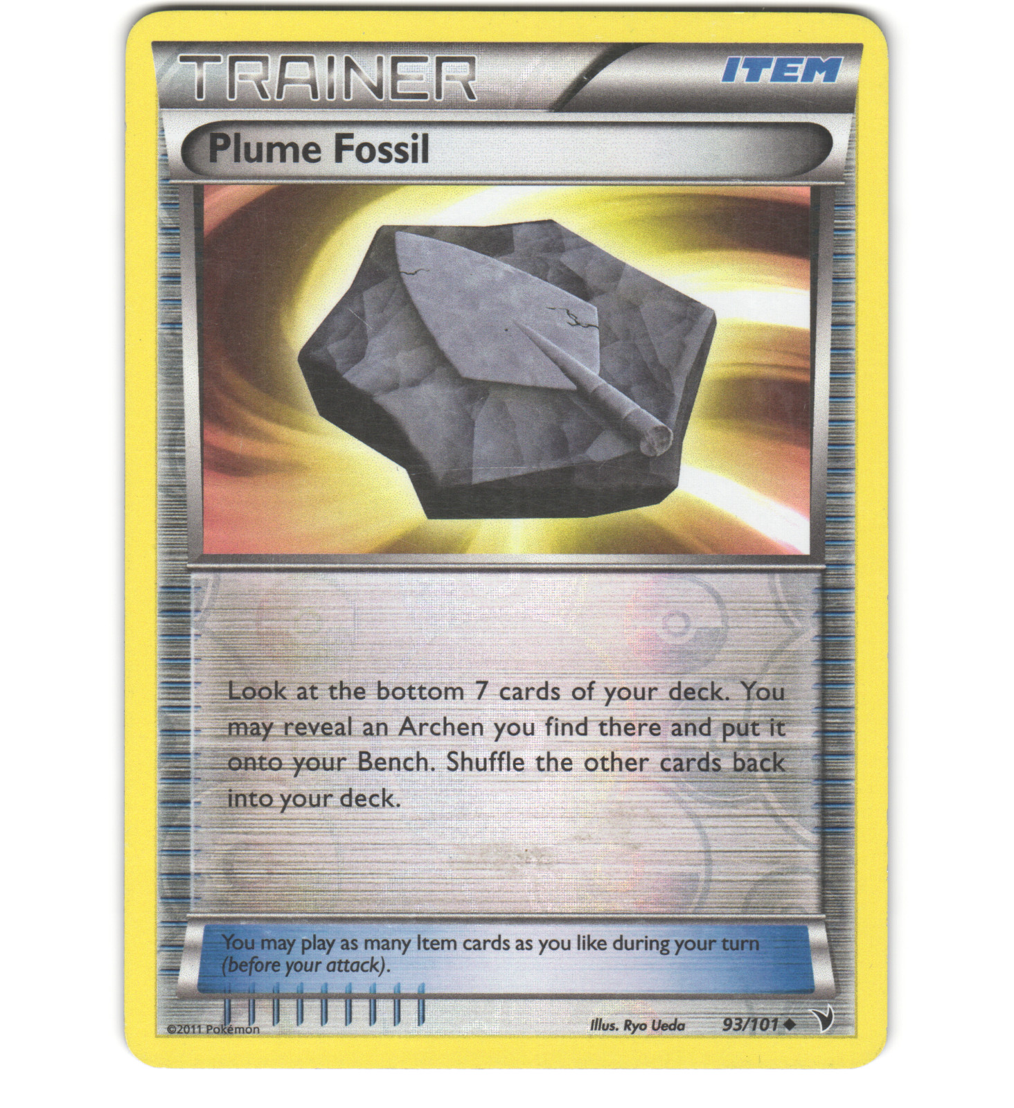 Pokemon 2011 Moderate Play Plume Fossil Noble Victories REVERSE 93/101 Card