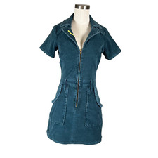 REVOLVE SHOW ME YOUR MUMU Outlaw Dress Medium Jade Corduroy NWOT Zip Up Mini