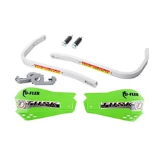 Tusk D-Flex Handguards with MX Shields Green 7/8" Bar Mounts