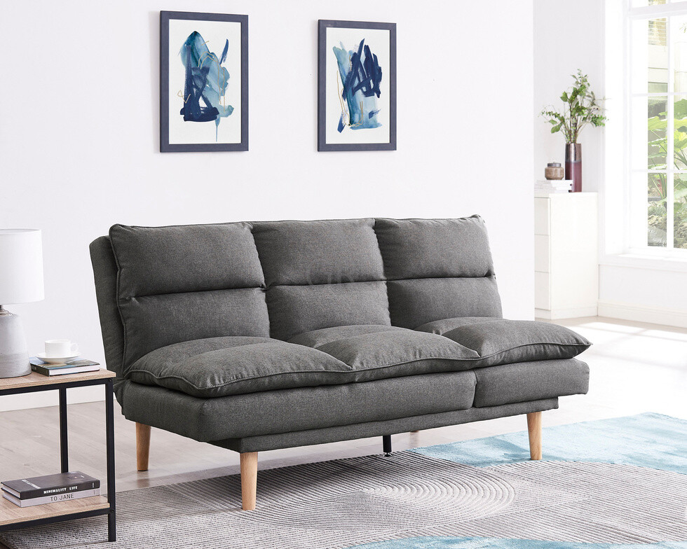 Home Detail 3 Seater Sofa Bed Fabric Padded Pillow Topped Wooden Legs Chaise Recliner 6 3 Seater Sofa Bed Fabric Padded Pillow Topped Wooden Legs Chaise Recliner