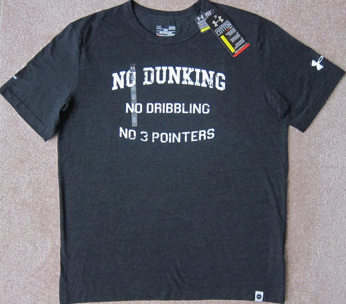 UNDER ARMOUR Basketball Charcoal Charged Cotton T Shirt LOOSE