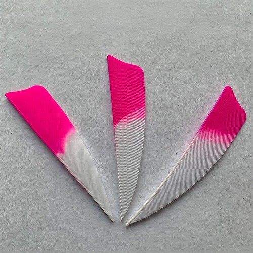 50 PCS 3INCH Shield Pink Archery Fletches Natural Turkey Feather Fletching RW - Picture 3 of 6