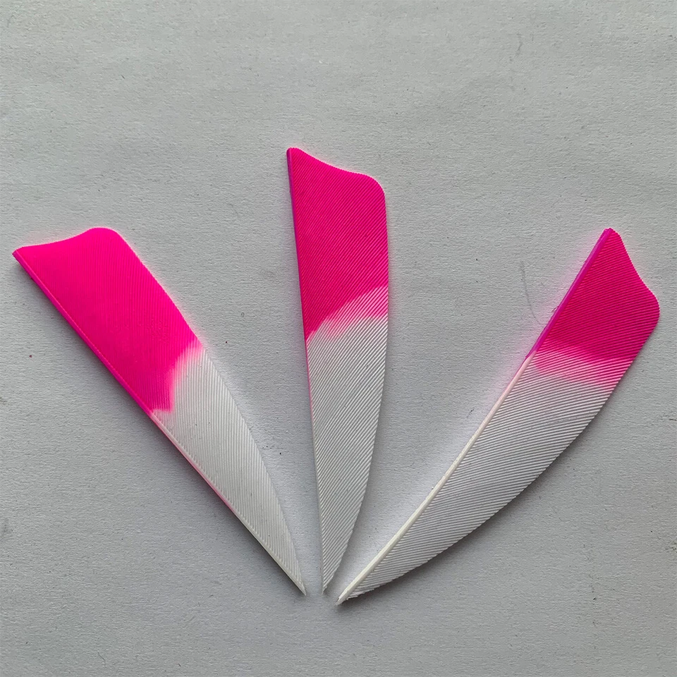 50 PCS 3INCH Shield Pink Archery Fletches Natural Turkey Feather Fletching RW - Image 3 of 4