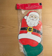 Vtg Holiday Traditions Jointed Santa Claus Die Cut Cardboard Paper 18 inch New