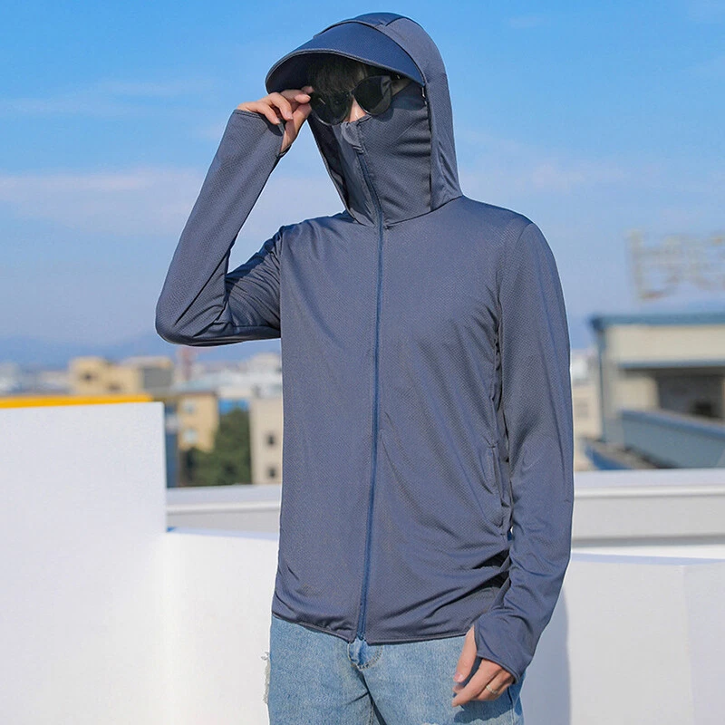 UPF 50+ Men's Long Sleeve Sun Skin Protection T-Shirt Outdoor Fishing  Hoodies. | eBay