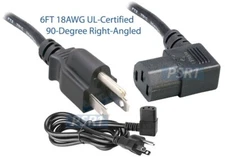 Premium 6-Feet Power Cord With Right-Angled Receptacle