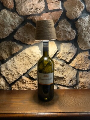 Bottle lamp, Casanova Di Neri, Brunello di Montalcino, in jute