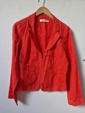 Sandwich Ramie Burnt Orange Jacket Coat Blazer Size 40 12
