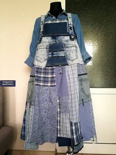PLUS SIZE DENIM PINAFORE DRESS 3XL MAXI COTTON OVERALL DRESS LOOSE JUMPER DRESS - Picture 2 of 16