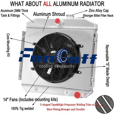 4 Rows Radiator+Shroud Fan Fit Chevy Bel Air Nomad Del Ray L6 3.8L 1955-1957 NEW